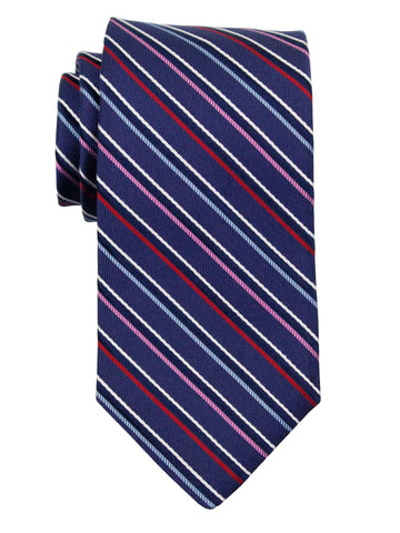 Dion 36999 Boy's Tie - Stripe - Navy/Red