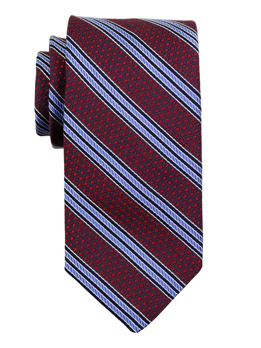 Dion 37003 Boy's Tie - Stripe - Red/Sky