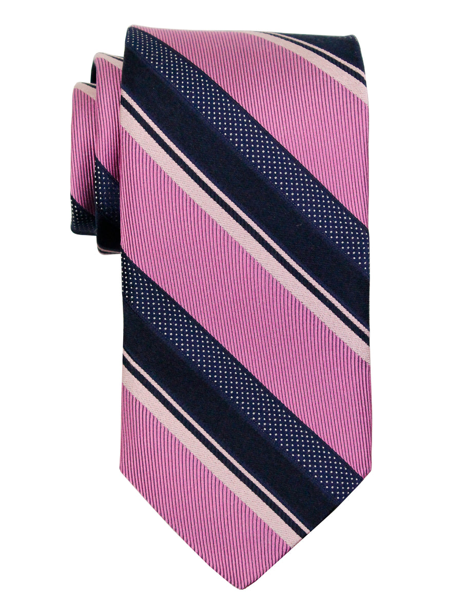 Dion 37005 Boy's Tie - Stripe - Pink/Navy