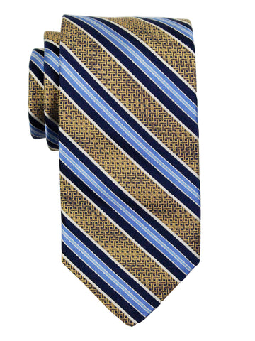Dion 37007 Boy's Tie - Stripe - Gold/Navy
