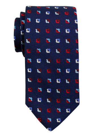 Dion 37027 Boy's Tie - Neat - Navy/Red