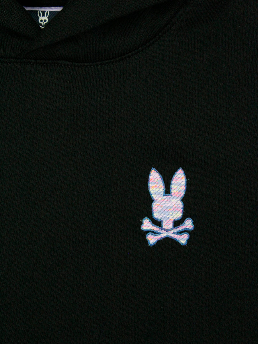 Psycho Bunny 37149 Boy's Long Sleeve Knit Hoodie - Santa Cruz - Black