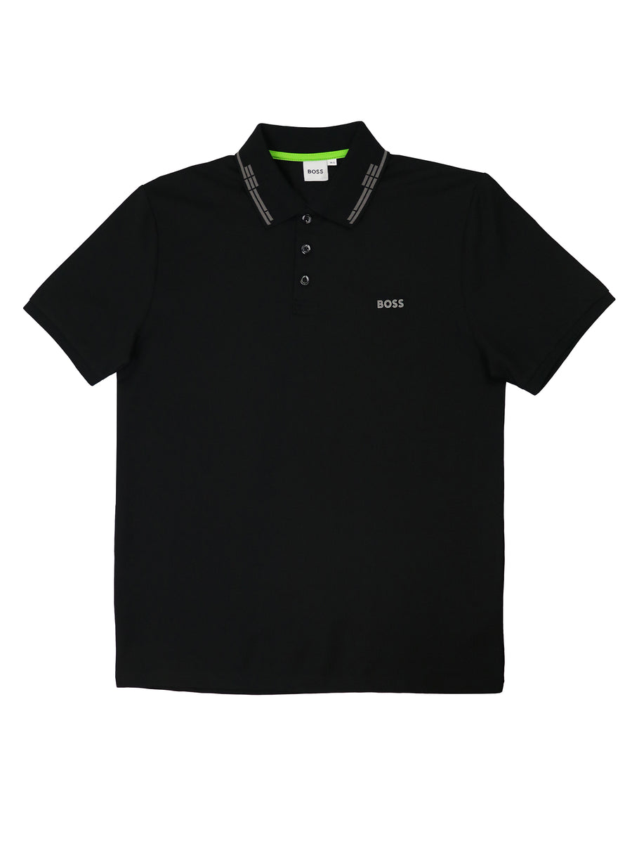 Boss 37256 Boy's Short Sleeve Polo - Solid - Black