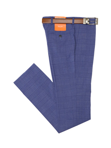 Tallia 37287 Boy's Suit - Skinny Fit - Plaid - Blue