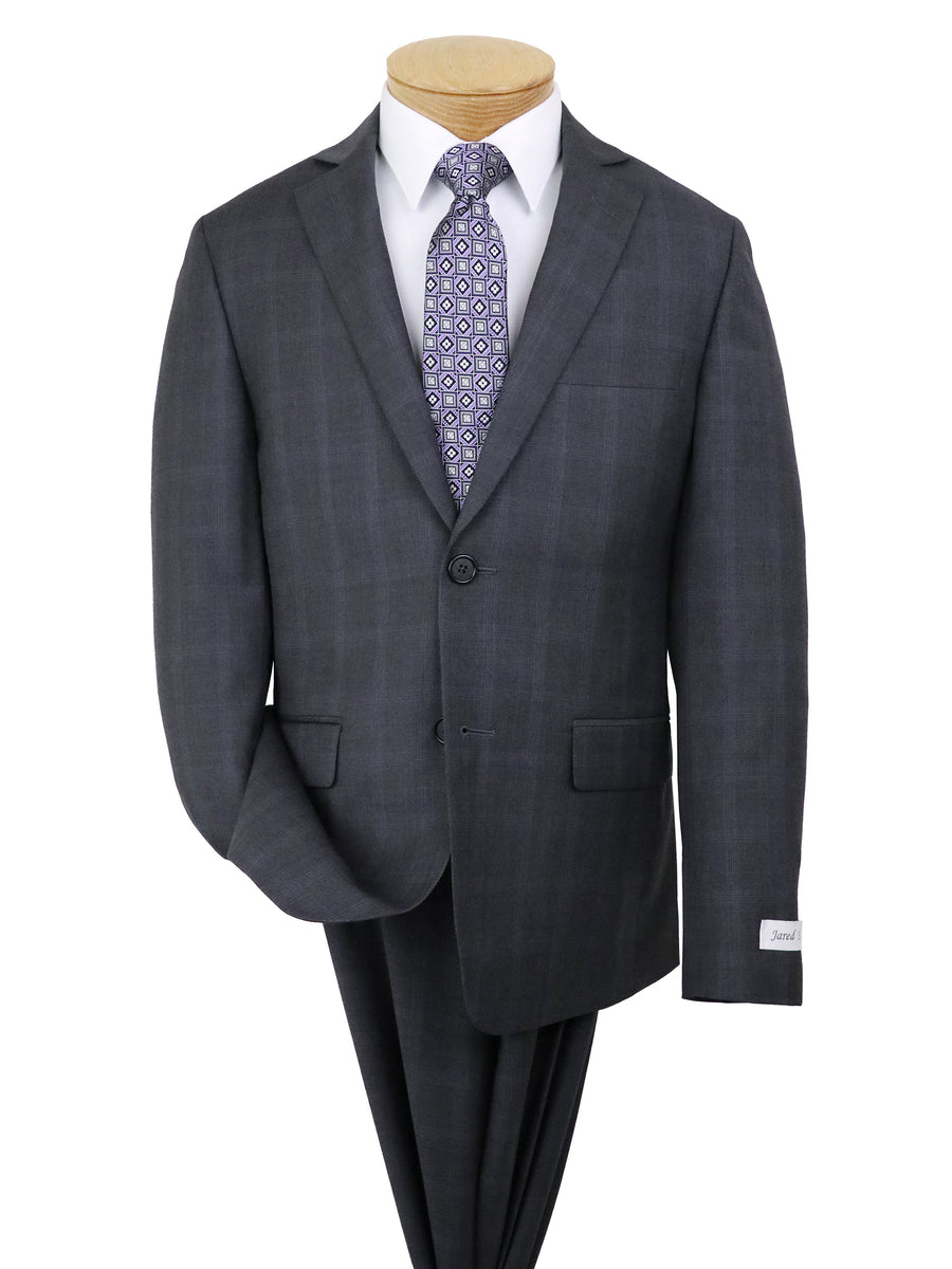Jared Elliot 37411 Boy's Suit - Plaid - Charcoal