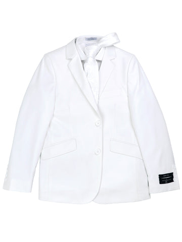 Image of David Oliver 37455 Boy's Suit - Slim Fit - Solid - White