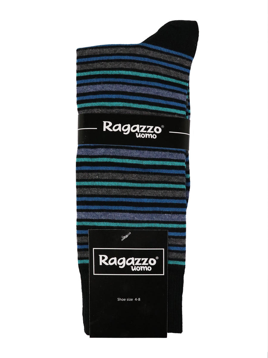 Ragazzo 37565 Boys' Socks - Stripe - Blue/Turquoise