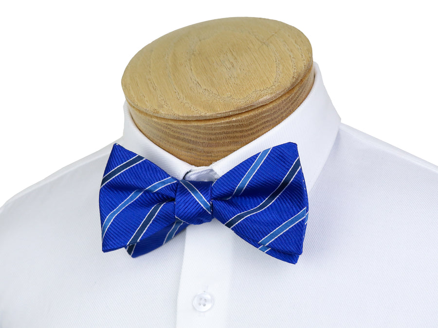 ScottyZ 37597 Young Men's Bow Tie - Stripe - Grey/Powder/Marine