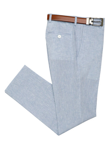 Image of Tallia 37629 Boy's Dress Pants - Linen - Light Blue