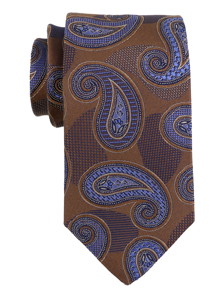 Dion 37659 Boy's Tie - Paisley - Gold/Brown/Royal