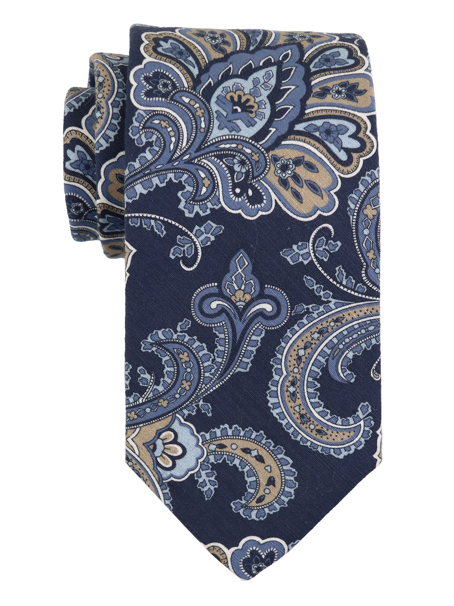 Dion 37667 Boy's Tie - Paisley - Navy/Taupe