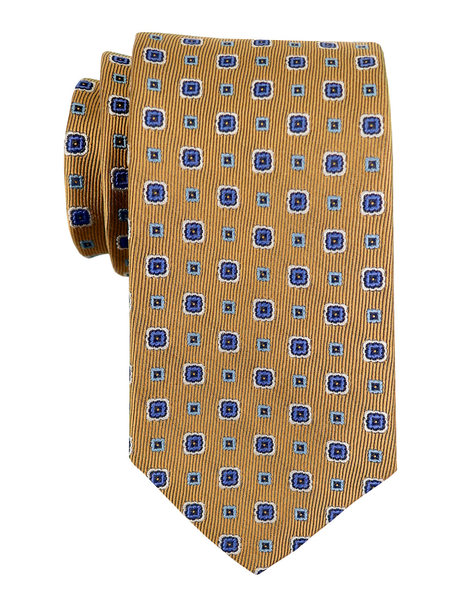 Dion 37681 Boy's Tie - Floral Medallion - Mustard/Blue/Sky