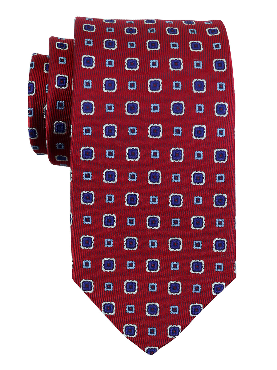 Dion 37685 Boy's Tie - Floral Medallion - Crimson/Navy/Sky