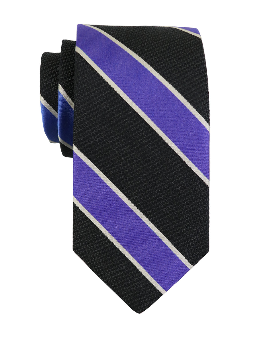 Dion 37701 Boy's Tie - Stripe - Black/Blue/Grey