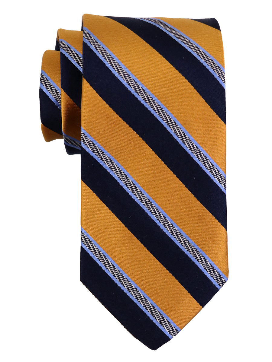 Dion 37703 Boy's Tie - Stripe - Gold/Navy/Powder/Grey