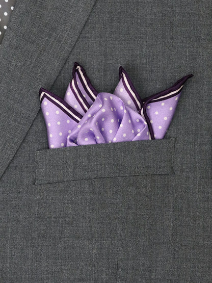Heritage House 37780 Pocket Square - Polka Dot - Lavender/White