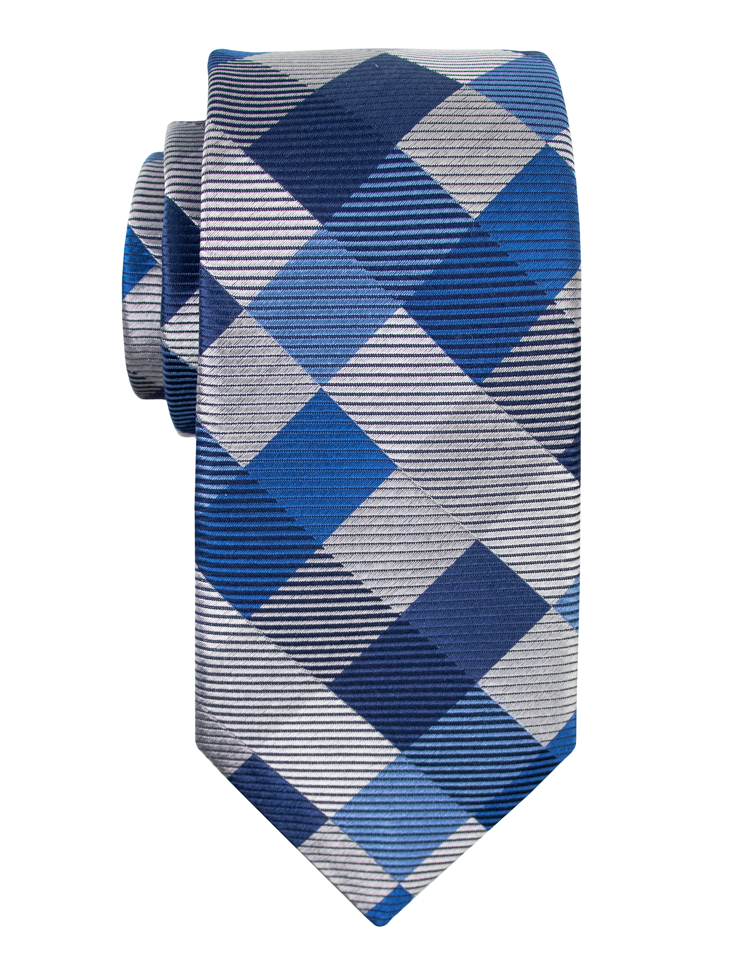 Enrico Sarchi 38197 Boy's Tie - Check - Silver/Blue