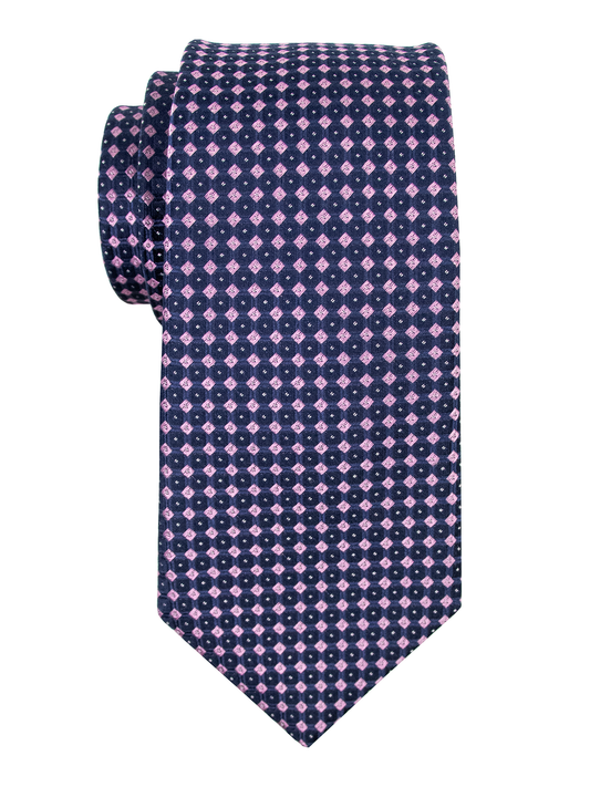Enrico Sarchi 38201 Boy's Tie - Neat - Navy/Pink