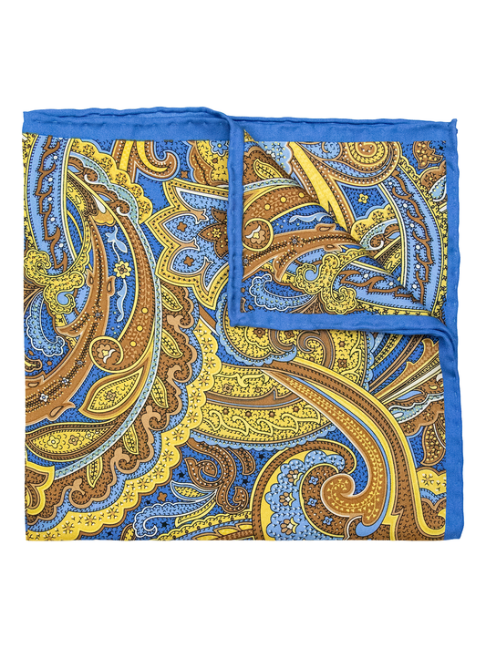 Heritage House 38263 Pocket Square - Paisley - Yellow/Powder