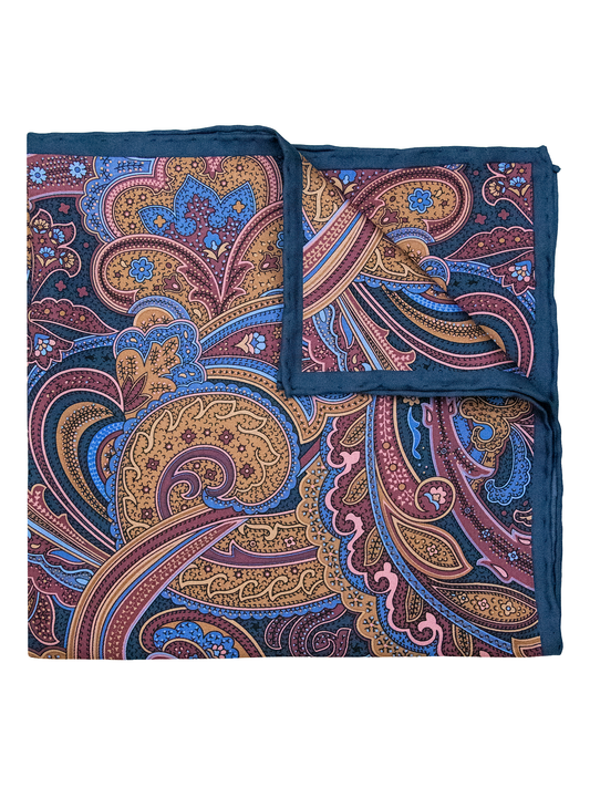 Heritage House 38264 Pocket Square - Paisley - Burgundy/Navy