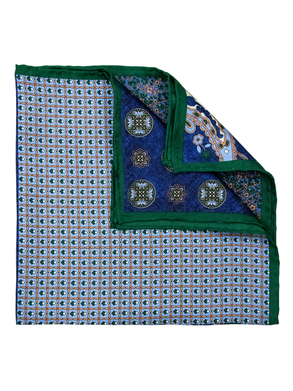 Heritage House 38271 Pocket Square - 4-in-1 - Green/Powder/Navy