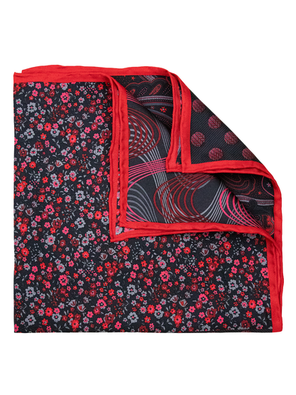 Heritage House 38275 Pocket Square - 4-in-1 - Red/Black