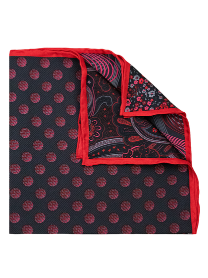 Heritage House 38275 Pocket Square - 4-in-1 - Red/Black