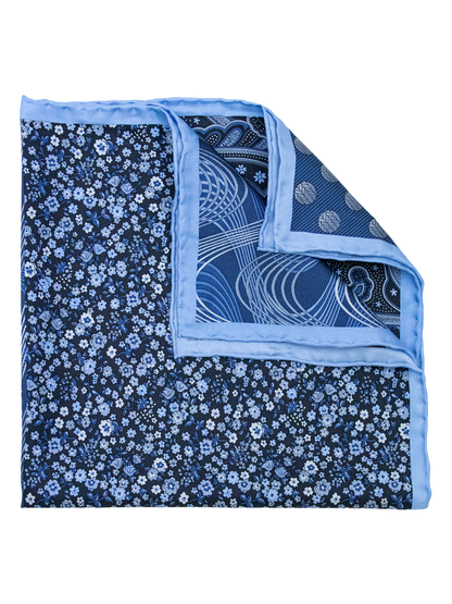 Heritage House 38276 Pocket Square - 4-in-1 - Navy/Powder