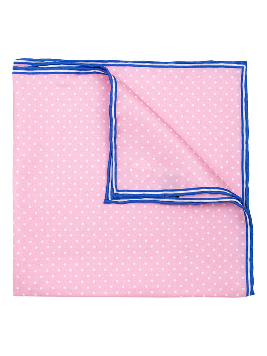 Heritage House 38280 Pocket Square - Polka Dot - Pink/Royal