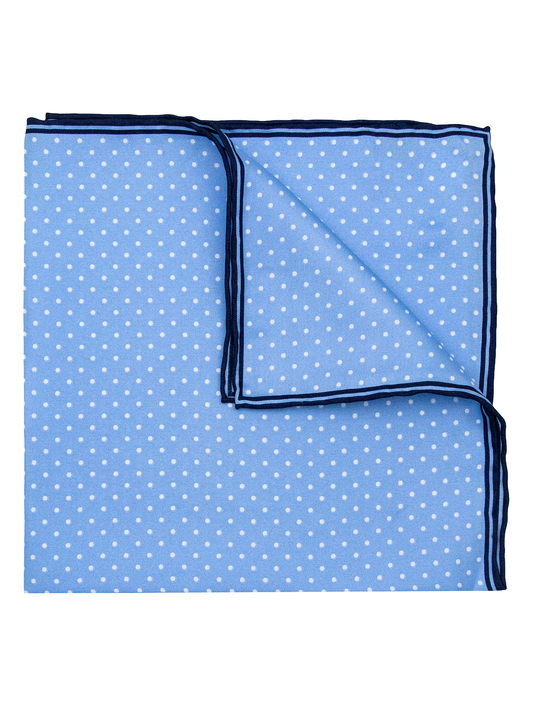 Heritage House 38281 Pocket Square - Polka Dot - Powder/Navy