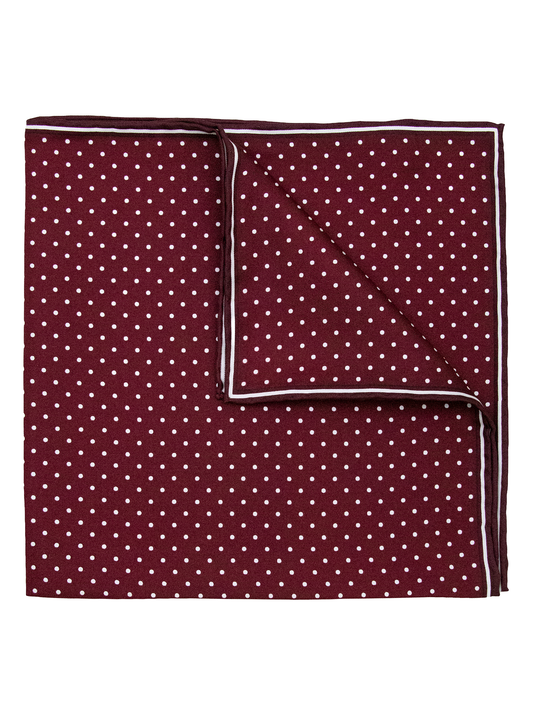 Heritage House 38283 Pocket Square - Polka Dot - Burgundy/White