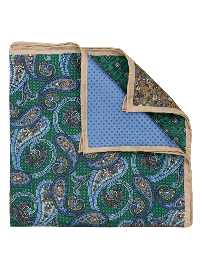 Heritage House 38287 Pocket Square - 4-in-1 - Green/Beige/Powder