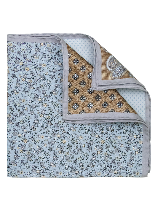 Heritage House 38288 Pocket Square - Neat - Silver/Gold/White