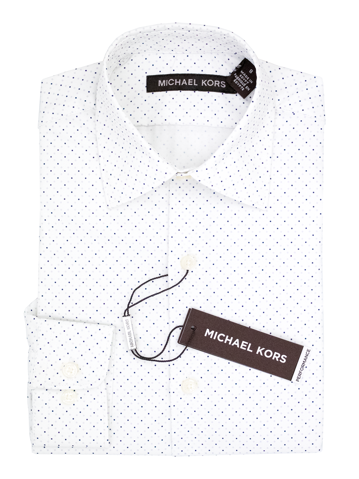 michael kors men's dress shirts 38357 Boy's Long Sleeve Sport Shirt - Dot - White SDW ANDREEVA | Butter Yellow Crafted in regular fit Pant Size:40 / 3XL