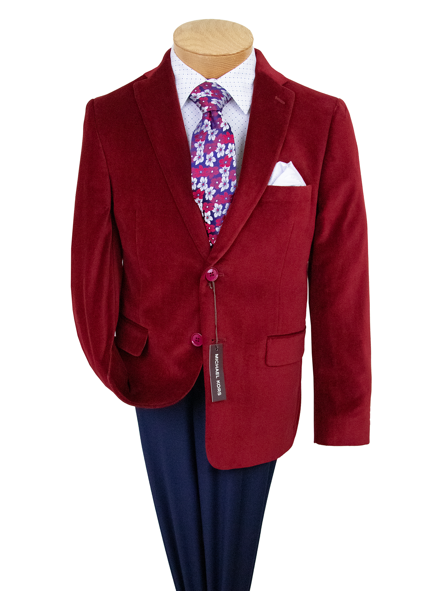 Michael Kors 38410 Boy's Sport Coat - Velvet - Red