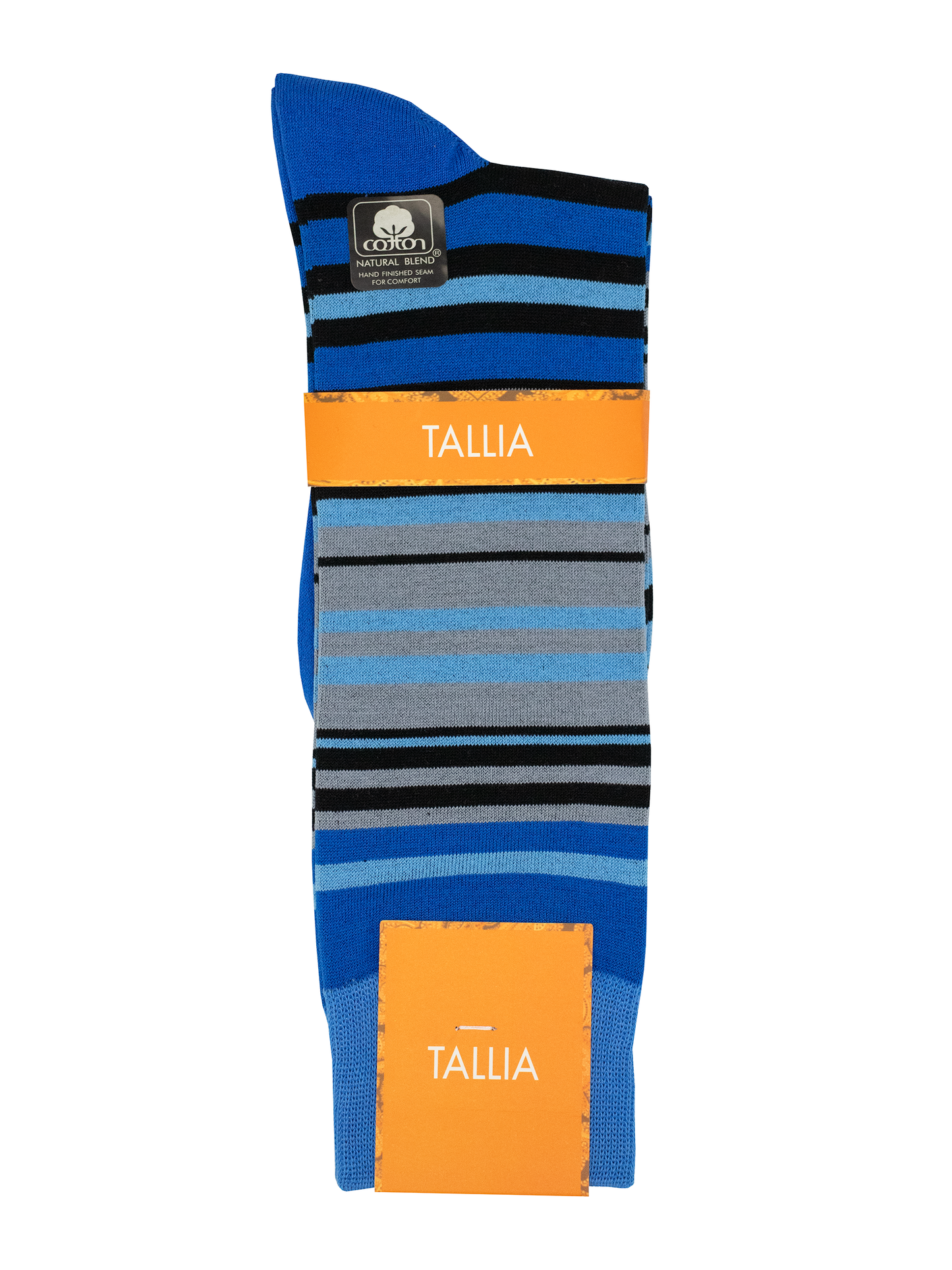 Tallia 38463 Young Men's Socks - Stripe - Navy/Sky