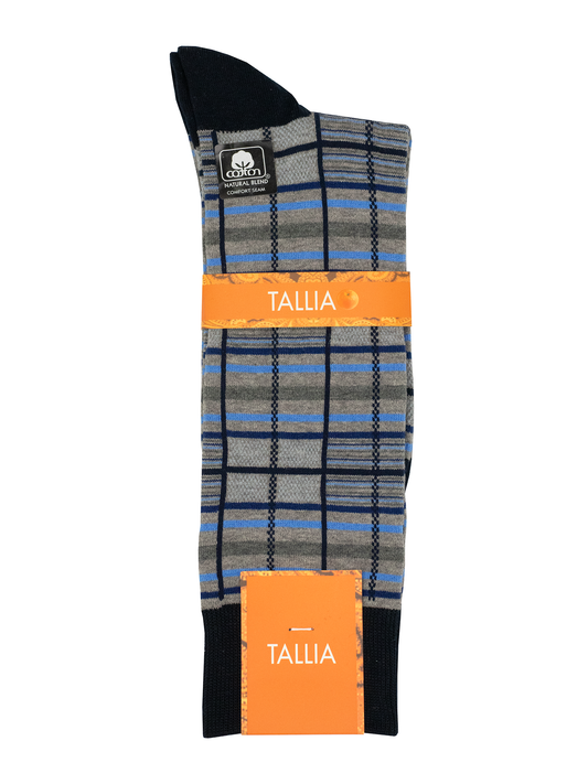 Tallia 38465 Young Men's Socks - Stripe - Charcoal/Navy