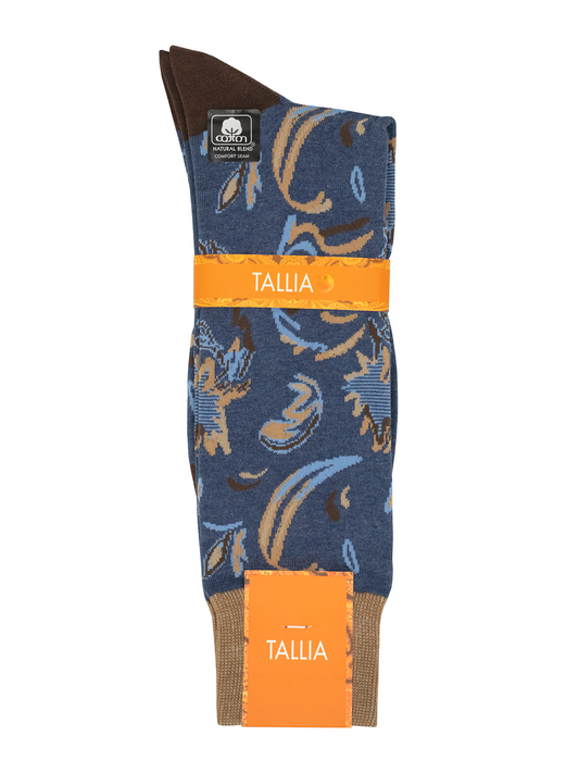 Tallia 38468 Young Men's Socks - Teardrop - Slate/Beige