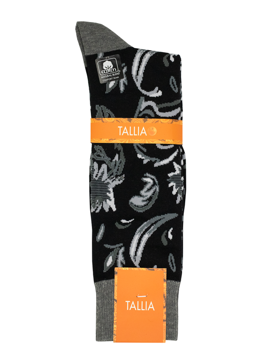 Tallia 38469 Young Men's Socks - Teardrop - Black/Grey