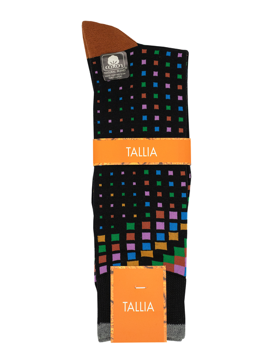 Tallia 38474 Young Men's Socks - Neat - Black/Multi