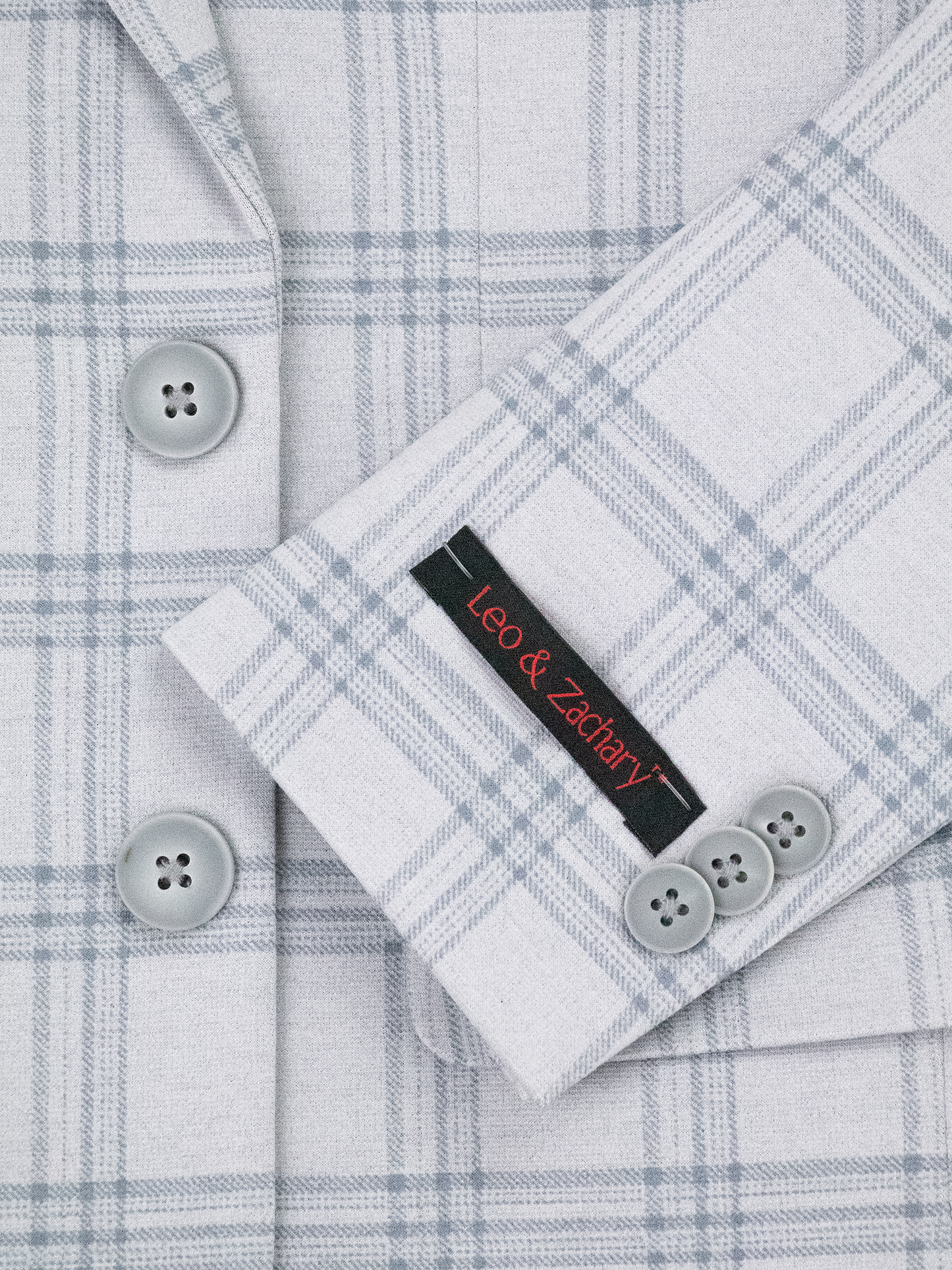 Leo & Zachary 38804 Boy's Sport Coat - Plaid - Cool Grey