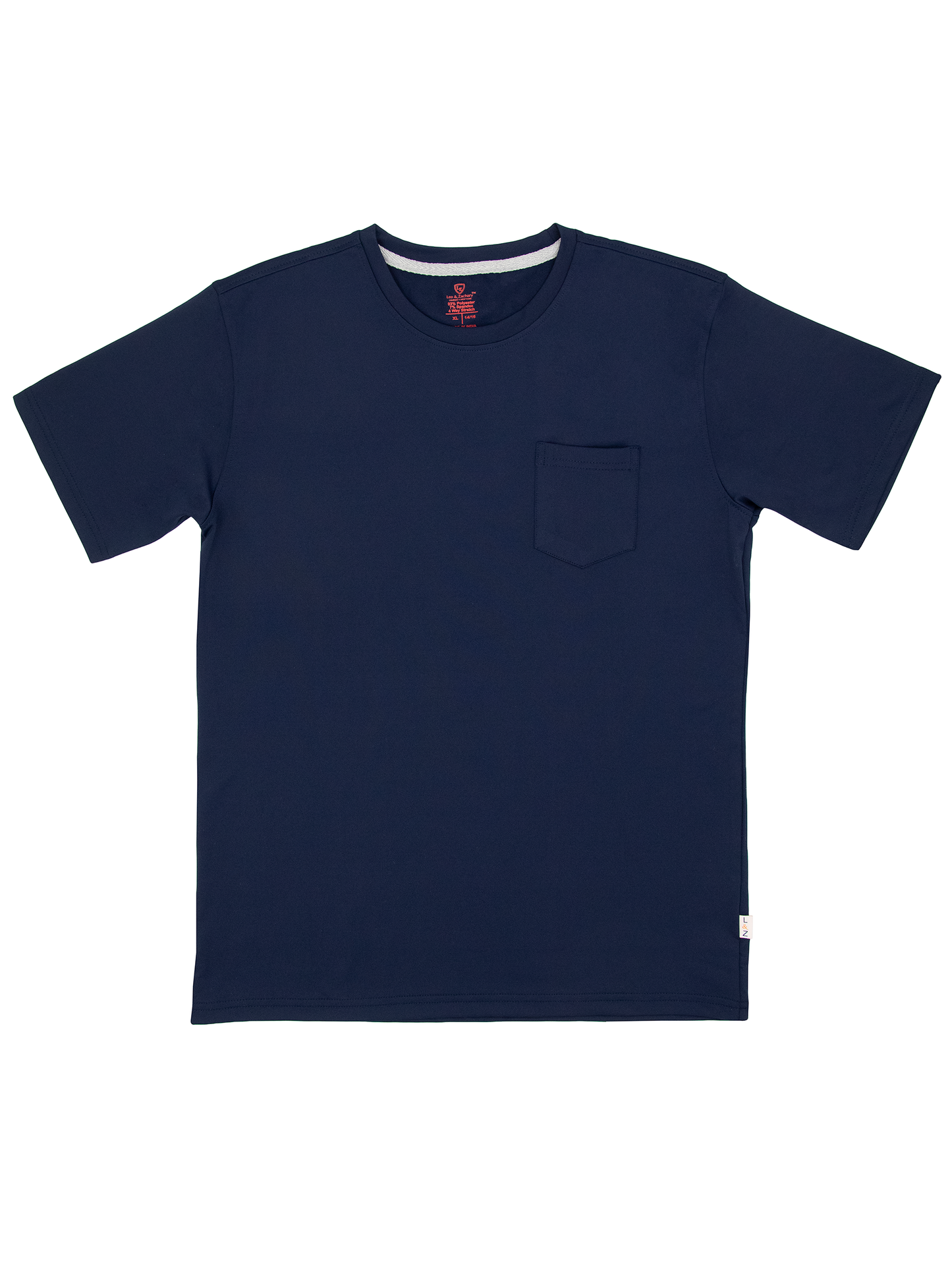 Leo & Zachary 38870 Boy's Short Sleeve Tee - Stretch - Navy