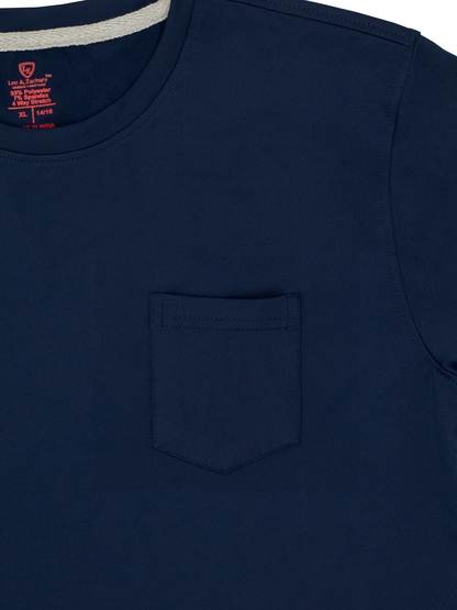 Leo & Zachary 38870 Boy's Short Sleeve Tee - Stretch - Navy
