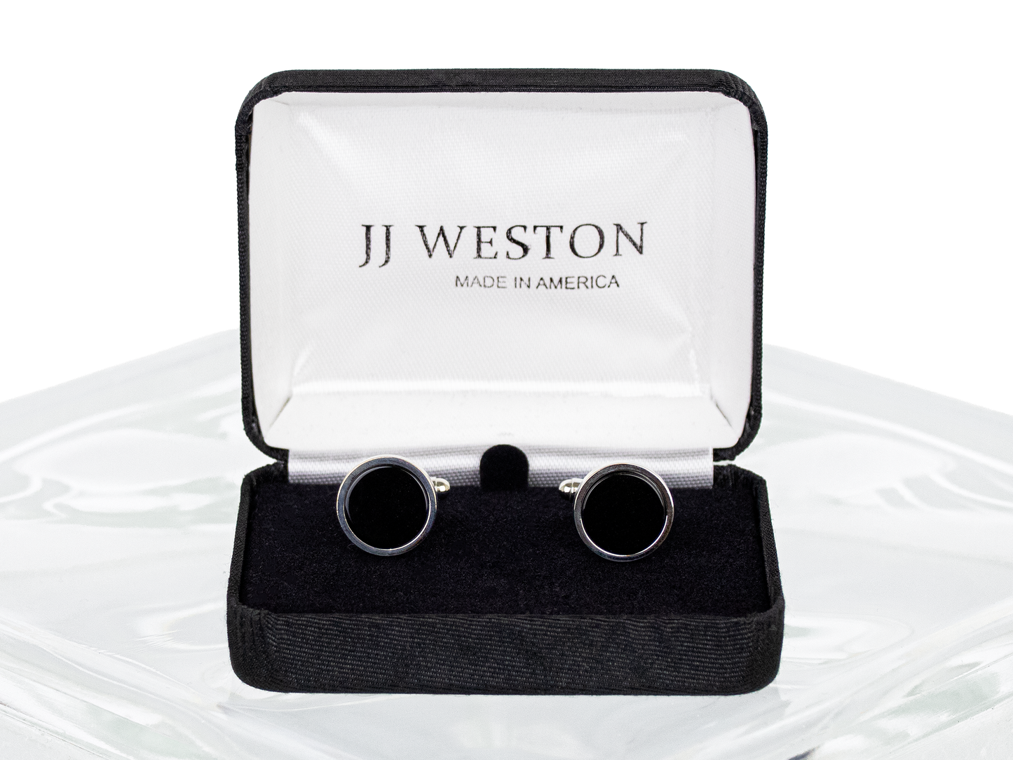 JJ Weston 39021 Cufflinks - Silver Onyx
