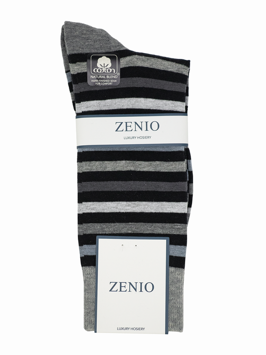 Zenio 39096 Boys' Socks - Stripe - Black/White