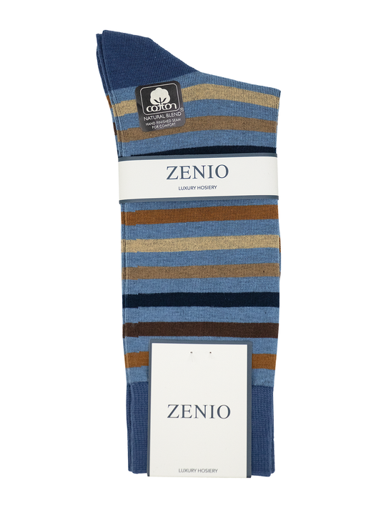 Zenio 39102 Boys' Socks - Stripe - Slate/Beige