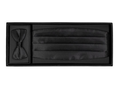 Heritage House 39197 Cummerbund Set - Satin - Black