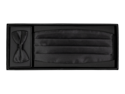 Heritage House 39197 Cummerbund Set - Satin - Black