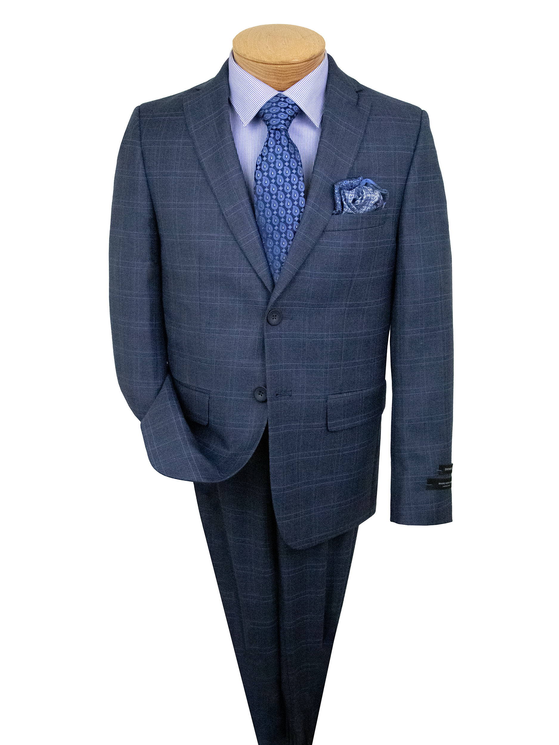 Boys suit - plaid blue