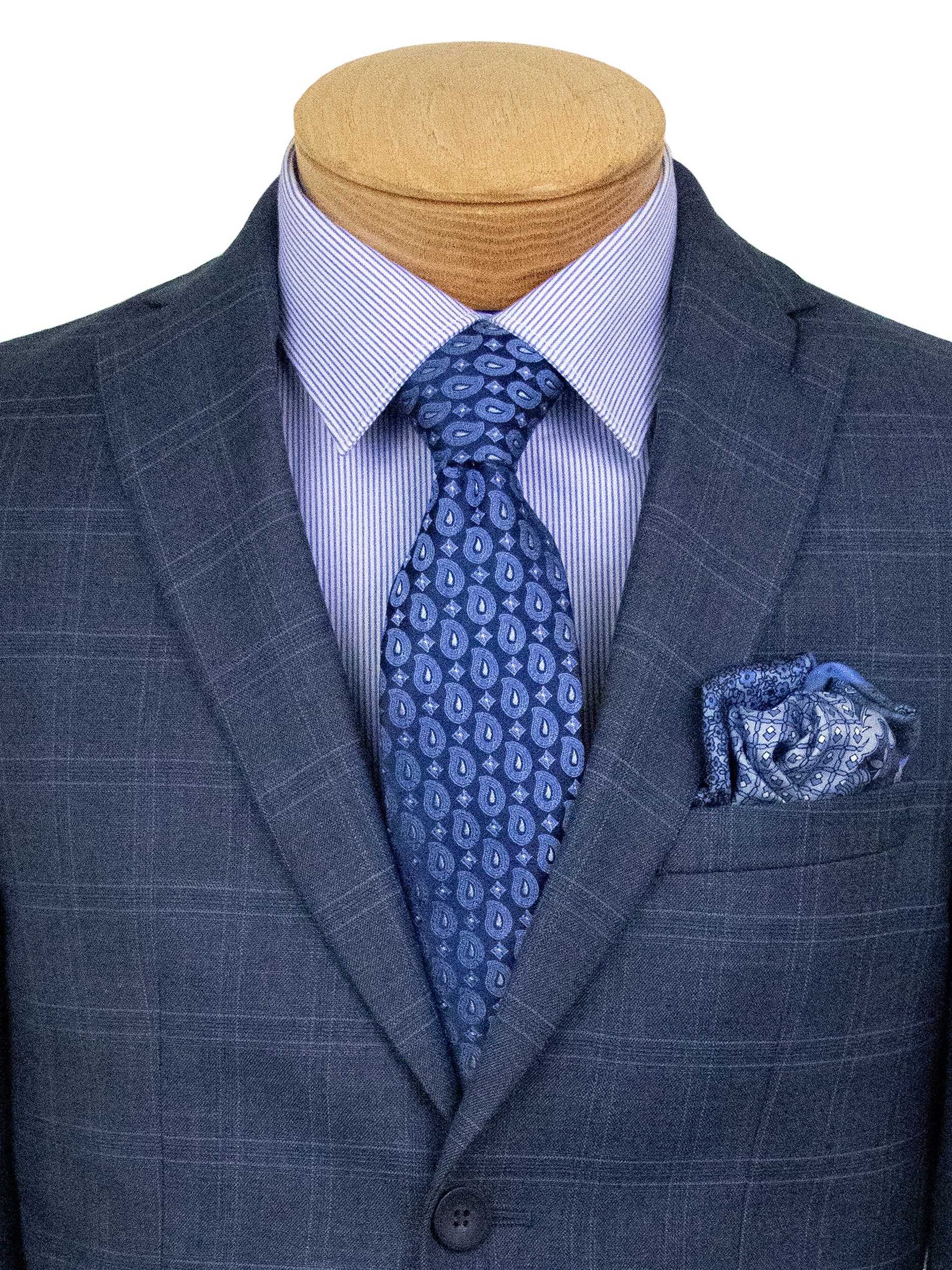 Boys suit - plaid blue